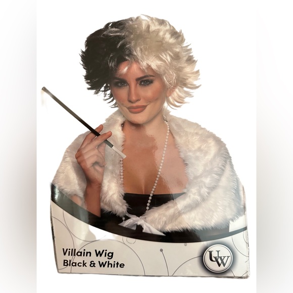 Villain Wig, Black & White, NEW - Picture 1 of 3